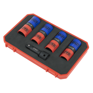 Sealey SX1820S Double Ended Alloy Wheel Impact Socket Set 1/2"Sq Drive 5pc - SX1820S - Sealey Tools UK - Trade Counter Direct