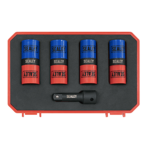 Sealey SX1820S Double Ended Alloy Wheel Impact Socket Set 1/2"Sq Drive 5pc - SX1820S - Sealey Tools UK - Trade Counter Direct