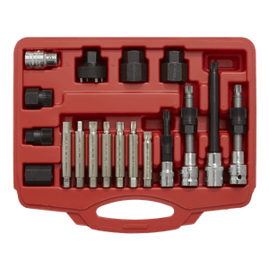 Sealey SX402 Alternator Freewheel Pulley Removal Set 18pc - SX402 - Sealey Tools UK - Trade Counter Direct