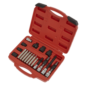 Sealey SX402 Alternator Freewheel Pulley Removal Set 18pc - SX402 - Sealey Tools UK - Trade Counter Direct