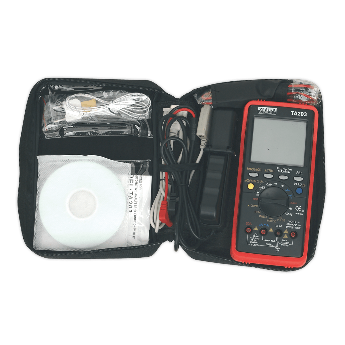 Sealey TA203 15-Function Digital Automotive Multimeter with Bar Graph/PC Link - TA203 - Sealey Tools UK - Trade Counter Direct