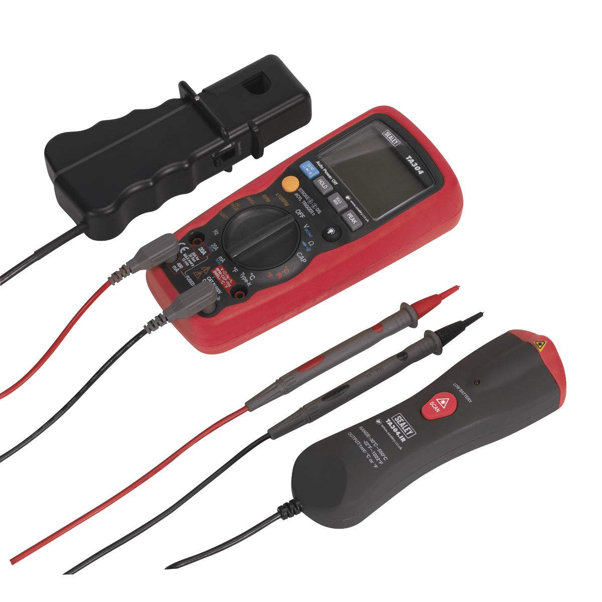 Sealey TA304 15-Function Digital Automotive Multimeter with Inductive Coupler/Infrared Temperature Probe - TA304 - Sealey Tools UK - Trade Counter Direct