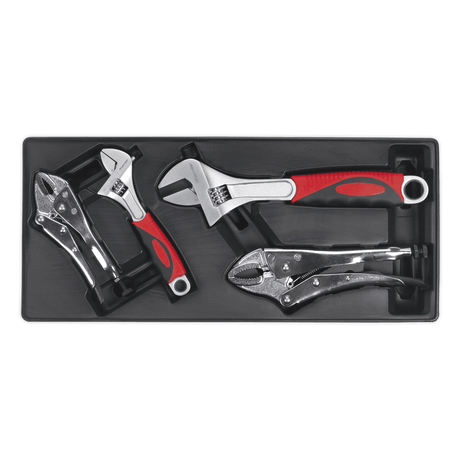 Sealey TBT04 Tool Tray with Locking Pliers & Adjustable Wrench Set 4pc - TBT04 - Sealey Tools UK - Trade Counter Direct