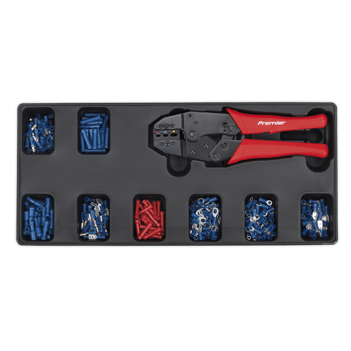 Sealey TBT16 Tool Tray with Ratchet Crimper & 325 Assorted Insulated Terminal Set - TBT16 - Sealey Tools UK - Trade Counter Direct