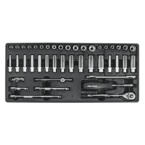 Sealey TBT19 Tool Tray with Socket Set 43pc 1/4"Sq Drive - TBT19 - Sealey Tools UK - Trade Counter Direct