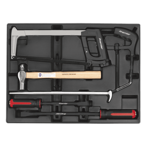 Sealey TBT30 Tool Tray with Pry Bar, Hammer & Hacksaw Set 6pc - TBT30 - Sealey Tools UK - Trade Counter Direct