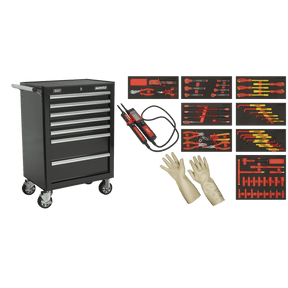 Sealey TBTECOMBO2 63pc Insulated Tool Kit with 7 Drawer Rollcab - TBTECOMBO2 - Sealey Tools UK - Trade Counter Direct