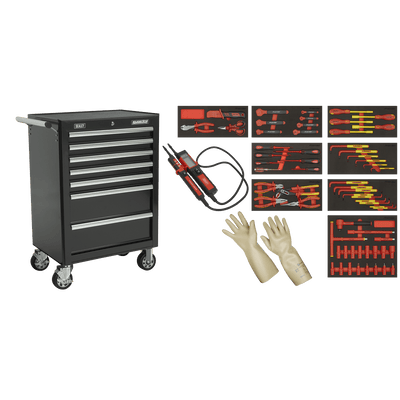 Sealey TBTECOMBO2 63pc Insulated Tool Kit with 7 Drawer Rollcab - TBTECOMBO2 - Sealey Tools UK - Trade Counter Direct