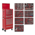 Sealey TBTPCOMBO1 Superline PRO® Tool Chest Combination 14 Drawer with 446pc Tool Kit - Red - TBTPCOMBO1 - Sealey Tools UK - Trade Counter Direct