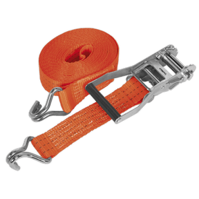 Sealey TD3006J Ratchet Tie Down 50mm x 6m Polyester Webbing 3000kg Breaking Strength - TD3006J - Sealey Tools UK - Trade Counter Direct