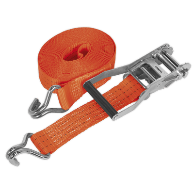 Sealey TD3006J Ratchet Tie Down 50mm x 6m Polyester Webbing 3000kg Breaking Strength - TD3006J - Sealey Tools UK - Trade Counter Direct