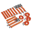 Sealey TDRWKIT Car Transporter Ratchet Tie Down Alloy/Steel Wheel Kit 4pc 50mm x 3m 4500kg Breaking Strength - TDRWKIT - Sealey Tools UK - Trade Counter Direct
