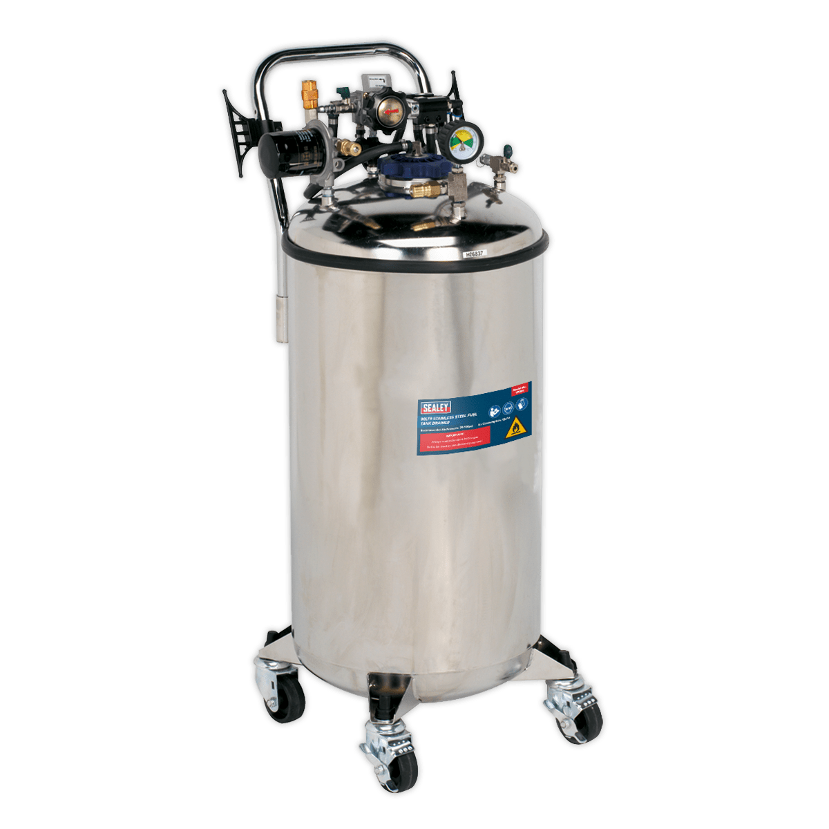 Sealey TP201 Stainless Steel Fuel Tank Drainer 90L - TP201 - Sealey Tools UK - Trade Counter Direct