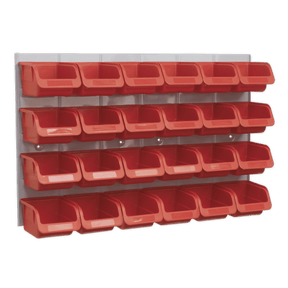 Sealey TPS130 Bin & Panel Combination 24 Bins - Red - TPS130 - Sealey Tools UK - Trade Counter Direct