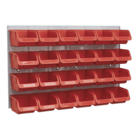 Sealey TPS130 Bin & Panel Combination 24 Bins - Red - TPS130 - Sealey Tools UK - Trade Counter Direct