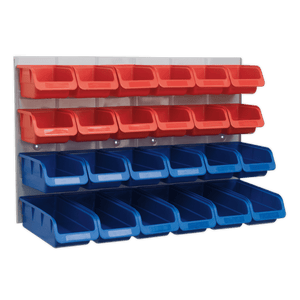 Sealey TPS132 Bin & Panel Combination 24 Bins - Red/Blue - TPS132 - Sealey Tools UK - Trade Counter Direct