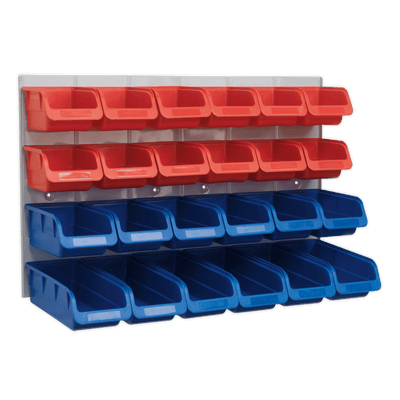 Sealey TPS132 Bin & Panel Combination 24 Bins - Red/Blue - TPS132 - Sealey Tools UK - Trade Counter Direct
