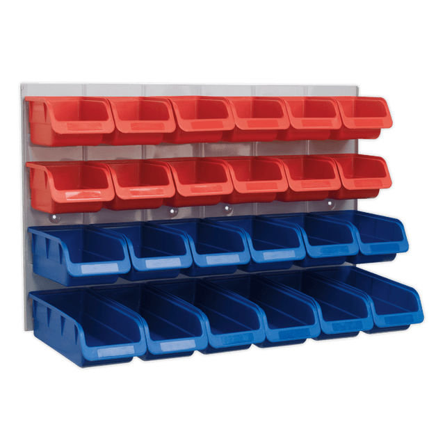 Sealey TPS132 Bin & Panel Combination 24 Bins - Red/Blue - TPS132 - Sealey Tools UK - Trade Counter Direct