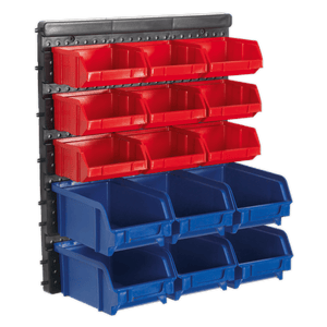 Sealey TPS1569WM Wall Mounting Bin Storage System with 15 Bins - TPS1569WM - Sealey Tools UK - Trade Counter Direct