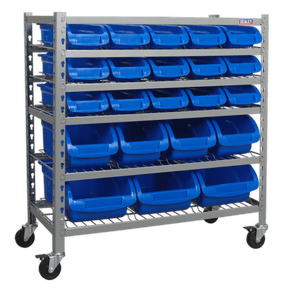 Sealey TPS22 Mobile Bin Storage System with 22 Bins - TPS22 - Sealey Tools UK - Trade Counter Direct