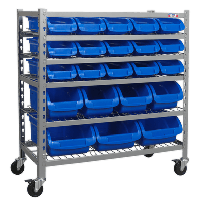 Sealey TPS22 Mobile Bin Storage System with 22 Bins - TPS22 - Sealey Tools UK - Trade Counter Direct