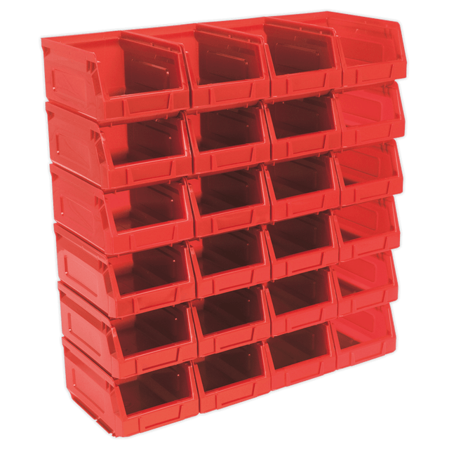 Sealey TPS224R Plastic Storage Bin 105 x 165 x 85mm, Red - Pack of 24 - TPS224R - Sealey Tools UK - Trade Counter Direct