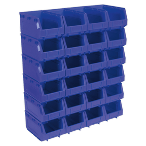 Sealey TPS324B Plastic Storage Bin 150 x 240 x 130mm, Blue - Pack of 24 - TPS324B - Sealey Tools UK - Trade Counter Direct