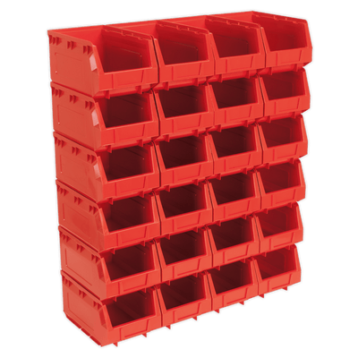 Sealey TPS324R Plastic Storage Bin 150 x 240 x 130mm, Red - Pack of 24 - TPS324R - Sealey Tools UK - Trade Counter Direct