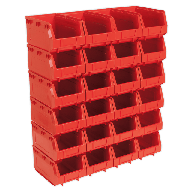 Sealey TPS324R Plastic Storage Bin 150 x 240 x 130mm, Red - Pack of 24 - TPS324R - Sealey Tools UK - Trade Counter Direct