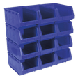 Sealey TPS412B Plastic Storage Bin 210 x 355 x 165mm, Blue - Pack of 12 - TPS412B - Sealey Tools UK - Trade Counter Direct
