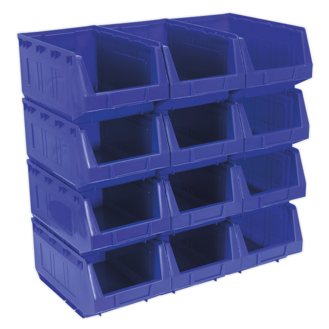Sealey TPS412B Plastic Storage Bin 210 x 355 x 165mm, Blue - Pack of 12 - TPS412B - Sealey Tools UK - Trade Counter Direct