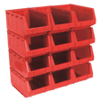 Sealey TPS412R Plastic Storage Bin 210 x 355 x 165mm, Red - Pack of 12 - TPS412R - Sealey Tools UK - Trade Counter Direct