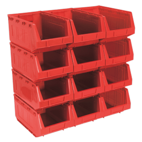 Sealey TPS412R Plastic Storage Bin 210 x 355 x 165mm, Red - Pack of 12 - TPS412R - Sealey Tools UK - Trade Counter Direct