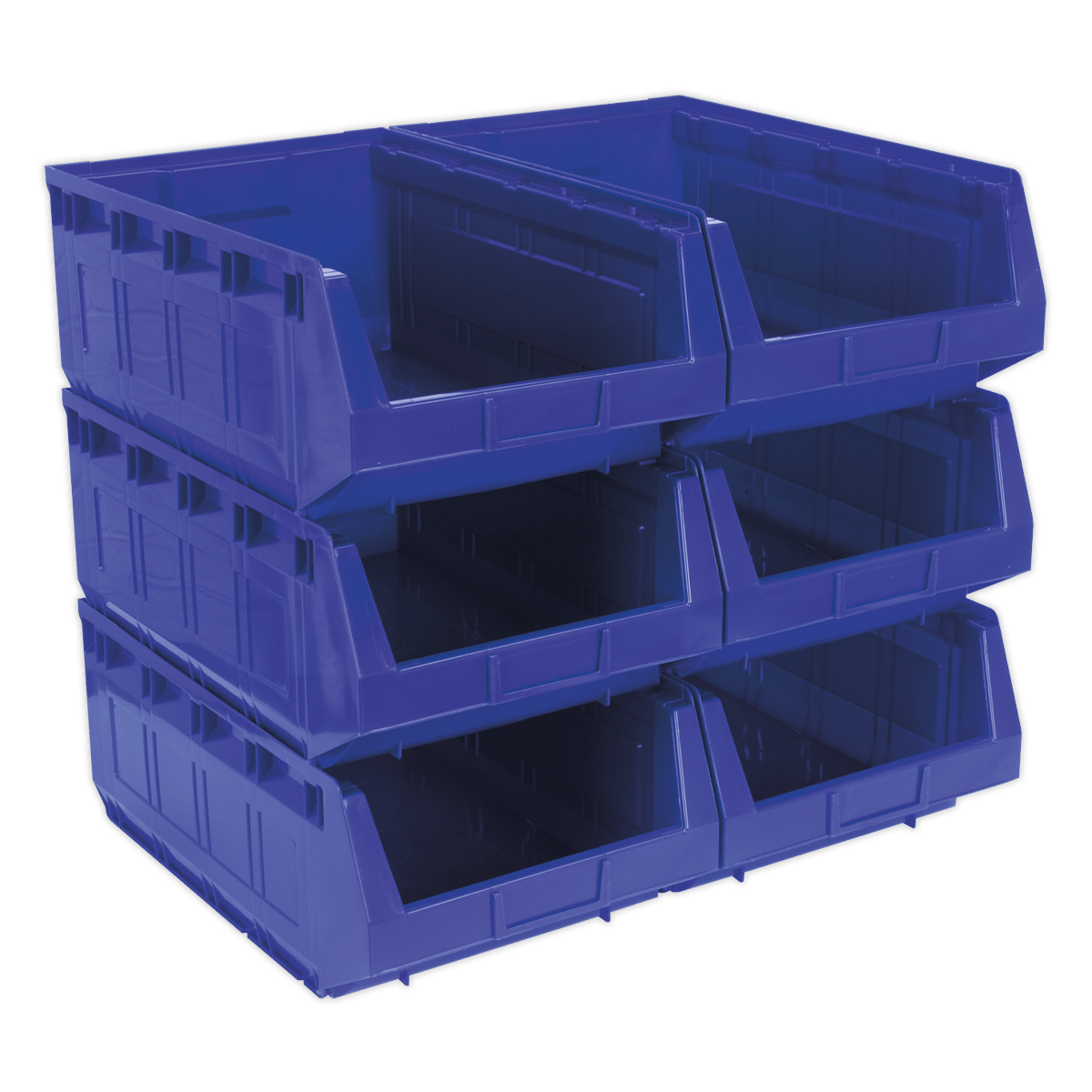 Sealey TPS56B Plastic Storage Bin 310 x 500 x 190mm, Blue - Pack of 6 - TPS56B - Sealey Tools UK - Trade Counter Direct
