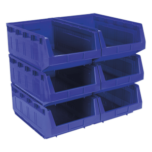 Sealey TPS56B Plastic Storage Bin 310 x 500 x 190mm, Blue - Pack of 6 - TPS56B - Sealey Tools UK - Trade Counter Direct
