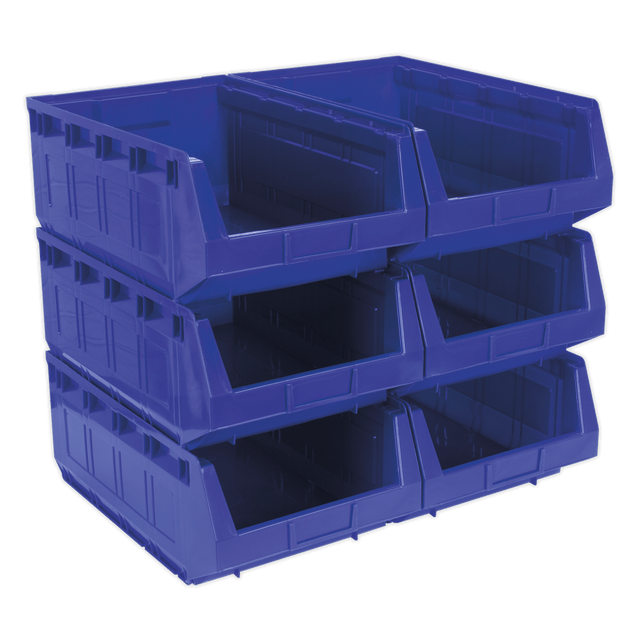 Sealey TPS56B Plastic Storage Bin 310 x 500 x 190mm, Blue - Pack of 6 - TPS56B - Sealey Tools UK - Trade Counter Direct