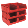 Sealey TPS56R Plastic Storage Bin 310 x 500 x 190mm, Red - Pack of 6 - TPS56R - Sealey Tools UK - Trade Counter Direct