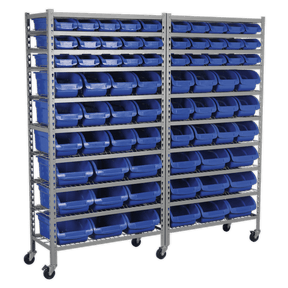 Sealey TPS72 Mobile Bin Storage System 72 Bins - TPS72 - Sealey Tools UK - Trade Counter Direct