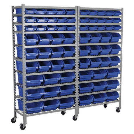 Sealey TPS72 Mobile Bin Storage System 72 Bins - TPS72 - Sealey Tools UK - Trade Counter Direct