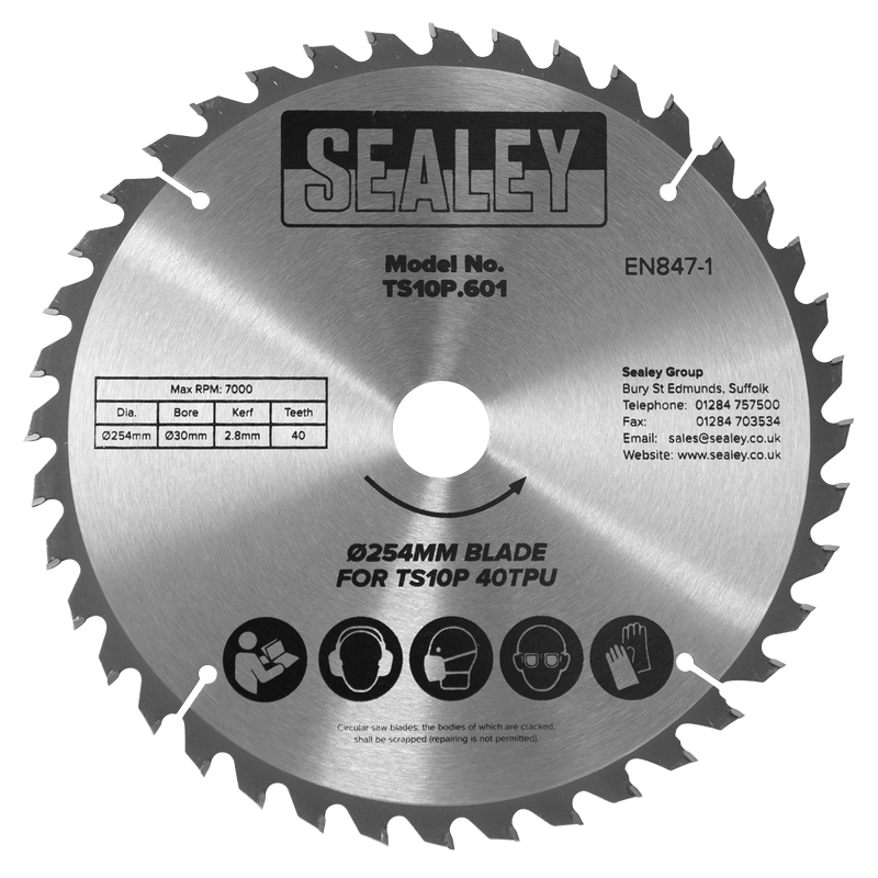 Sealey TS10P.601 254mm Blade for TS10P 40tpu - TS10P.601 - Sealey Tools UK - Trade Counter Direct