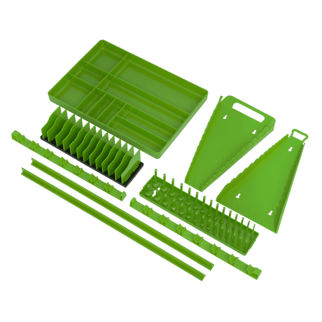 Sealey TSK01HV Tool Storage Organizer Set 9pc - Hi - Vis Green - TSK01HV - Sealey Tools UK - Trade Counter Direct