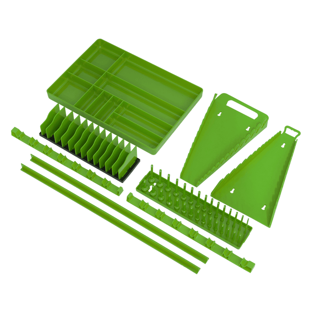 Sealey TSK01HV Tool Storage Organizer Set 9pc - Hi - Vis Green - TSK01HV - Sealey Tools UK - Trade Counter Direct