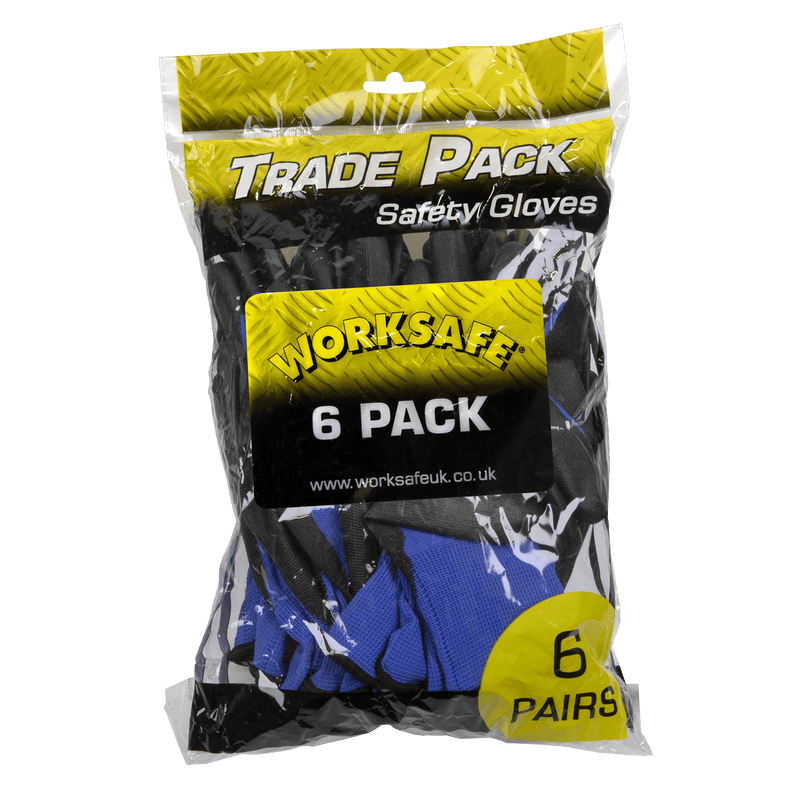 Sealey TSP117L/6 Worksafe® Lightweight Precision Grip Gloves, Large - Pack of 6 Pairs - TSP117L/6 - Sealey Tools UK - Trade Counter Direct