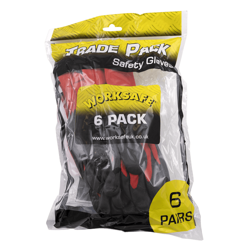 Sealey TSP125L/6 Worksafe® Nitrile Foam Gloves, Large - Pack of 6 Pairs - TSP125L/6 - Sealey Tools UK - Trade Counter Direct