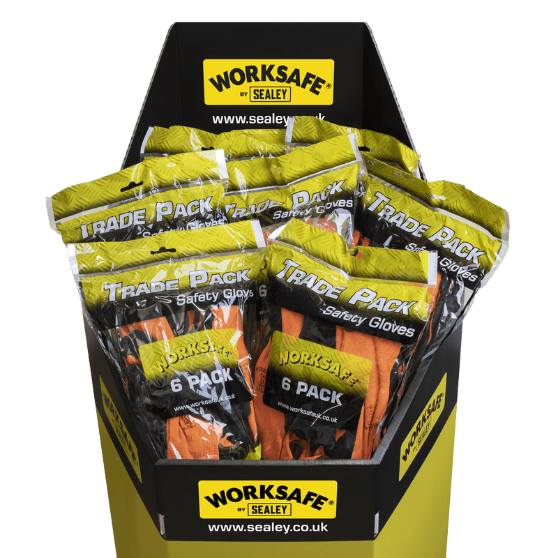 Sealey TSP140L/6 Worksafe® Foam Latex Grippa Gloves, Large - Pack of 6 Pairs - TSP140L/6 - Sealey Tools UK - Trade Counter Direct