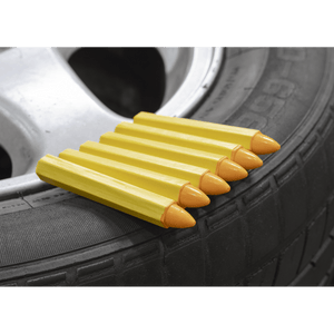 Sealey TST14 Yellow Tyre Marking Crayon - Pack of 6 - TST14 - Sealey Tools UK - Trade Counter Direct