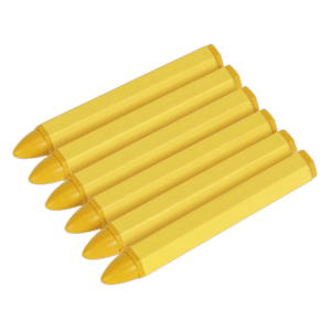 Sealey TST14 Yellow Tyre Marking Crayon - Pack of 6 - TST14 - Sealey Tools UK - Trade Counter Direct