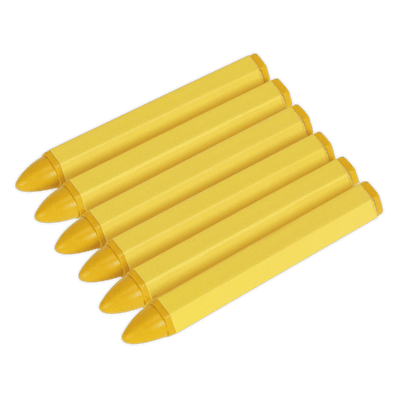 Sealey TST14 Yellow Tyre Marking Crayon - Pack of 6 - TST14 - Sealey Tools UK - Trade Counter Direct