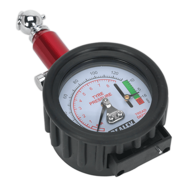 Sealey TSTPDG01 Tyre Pressure Gauge with Tyre Tread Depth Gauge 0-8bar(0-120psi) - TSTPDG01 - Sealey Tools UK - Trade Counter Direct