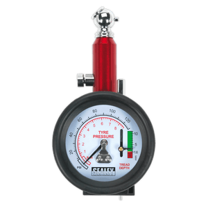 Sealey TSTPDG01 Tyre Pressure Gauge with Tyre Tread Depth Gauge 0-8bar(0-120psi) - TSTPDG01 - Sealey Tools UK - Trade Counter Direct